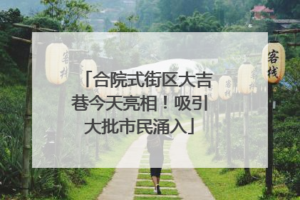 合院式街区大吉巷今天亮相！吸引大批市民涌入