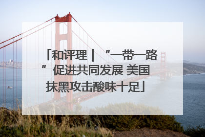 和评理｜“一带一路”促进共同发展 美国抹黑攻击酸味十足