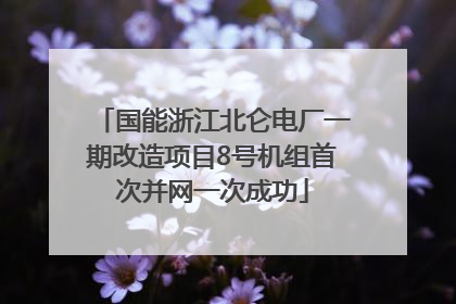 国能浙江北仑电厂一期改造项目8号机组首次并网一次成功