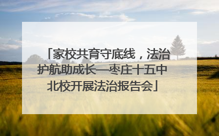 家校共育守底线，法治护航助成长—枣庄十五中北校开展法治报告会