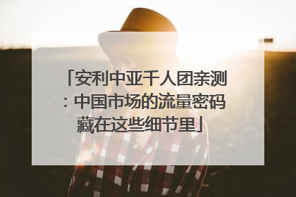 安利中亚千人团亲测：中国市场的流量密码 藏在这些细节里