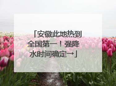 安徽此地热到全国第一！强降水时间确定→