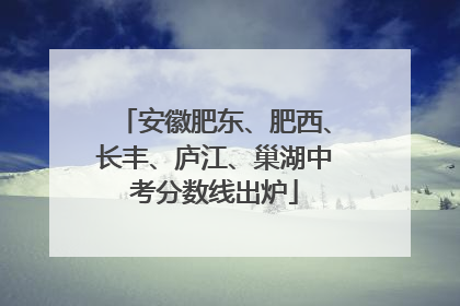 安徽肥东、肥西、长丰、庐江、巢湖中考分数线出炉