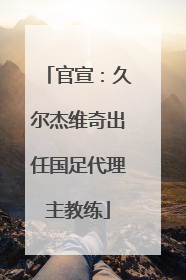 官宣：久尔杰维奇出任国足代理主教练