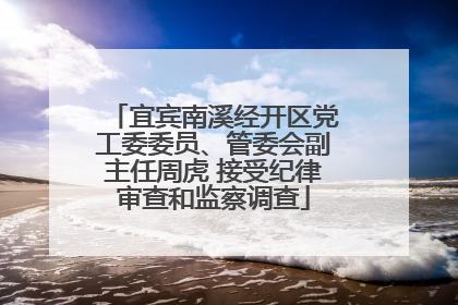 宜宾南溪经开区党工委委员、管委会副主任周虎 接受纪律审查和监察调查