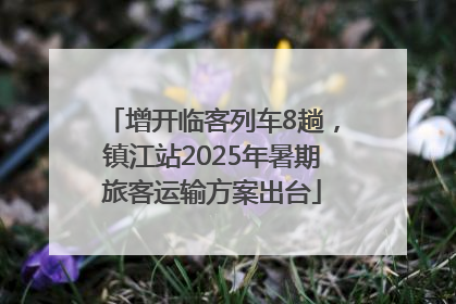 增开临客列车8趟，镇江站2025年暑期旅客运输方案出台