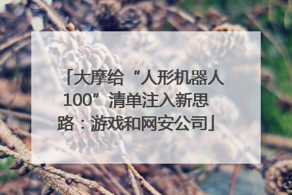 大摩给“人形机器人100”清单注入新思路：游戏和网安公司