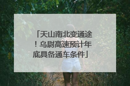 天山南北变通途！乌尉高速预计年底具备通车条件