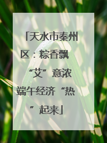 天水市秦州区：粽香飘 “艾”意浓 端午经济“热”起来