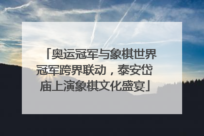 奥运冠军与象棋世界冠军跨界联动，泰安岱庙上演象棋文化盛宴