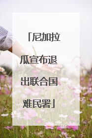 尼加拉瓜宣布退出联合国难民署