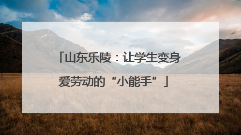 山东乐陵：让学生变身爱劳动的“小能手”