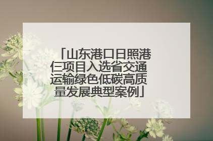 山东港口日照港仨项目入选省交通运输绿色低碳高质量发展典型案例