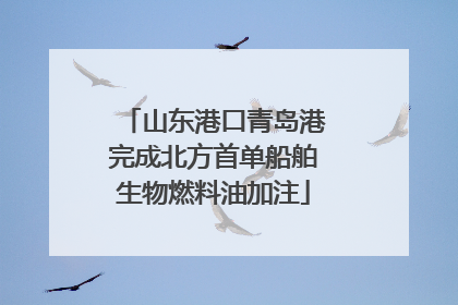 山东港口青岛港完成北方首单船舶生物燃料油加注