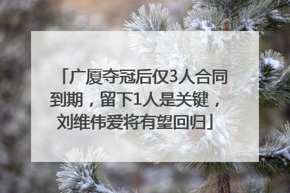 广厦夺冠后仅3人合同到期，留下1人是关键，刘维伟爱将有望回归
