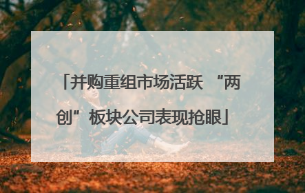 并购重组市场活跃 “两创”板块公司表现抢眼