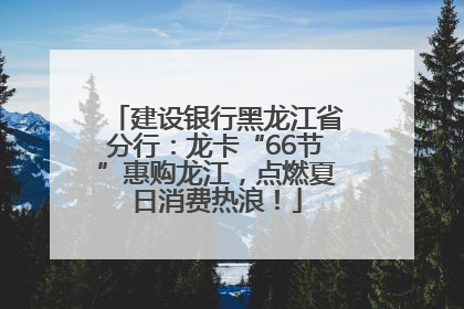 建设银行黑龙江省分行：龙卡“66节”惠购龙江，点燃夏日消费热浪！