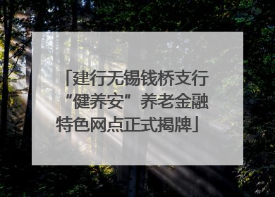 建行无锡钱桥支行“健养安”养老金融特色网点正式揭牌
