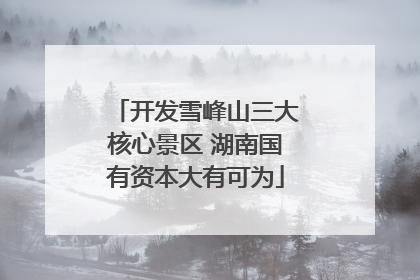 开发雪峰山三大核心景区 湖南国有资本大有可为