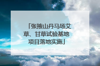 张掖山丹马场艾草、甘草试验基地项目落地实施