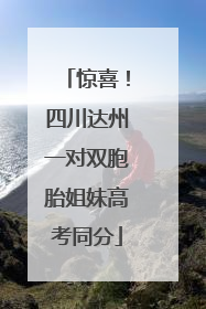 惊喜！四川达州一对双胞胎姐妹高考同分
