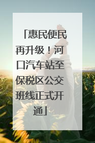 惠民便民再升级！河口汽车站至保税区公交班线正式开通