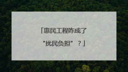 惠民工程咋成了“扰民负担”？