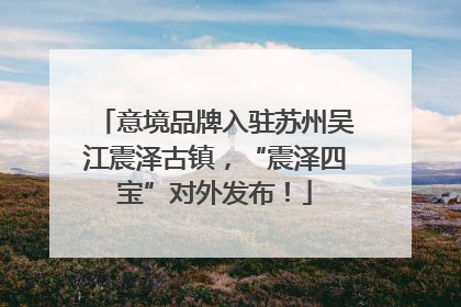 意境品牌入驻苏州吴江震泽古镇，“震泽四宝”对外发布！