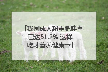 我国成人超重肥胖率已达51.2% 这样吃才营养健康→