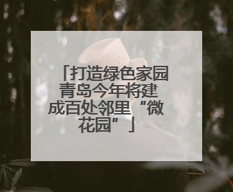 打造绿色家园 青岛今年将建成百处邻里“微花园”