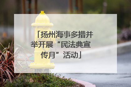 扬州海事多措并举开展“民法典宣传月”活动