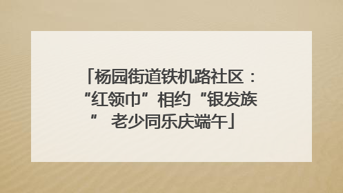 杨园街道铁机路社区：“红领巾”相约“银发族” 老少同乐庆端午