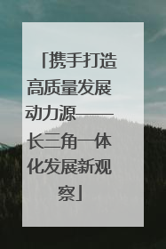 携手打造高质量发展动力源——长三角一体化发展新观察
