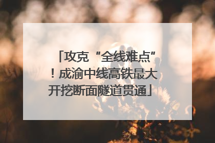 攻克“全线难点”！成渝中线高铁最大开挖断面隧道贯通