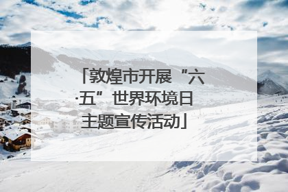 敦煌市开展“六·五”世界环境日主题宣传活动
