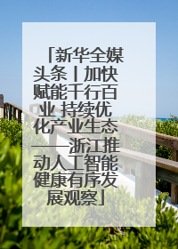 新华全媒头条丨加快赋能千行百业 持续优化产业生态——浙江推动人工智能健康有序发展观察