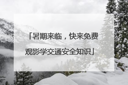 暑期来临，快来免费观影学交通安全知识