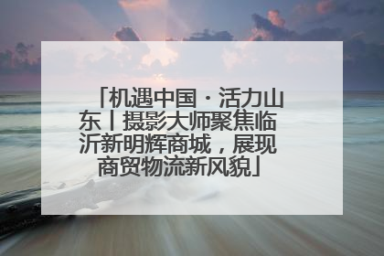 机遇中国・活力山东丨摄影大师聚焦临沂新明辉商城，展现商贸物流新风貌