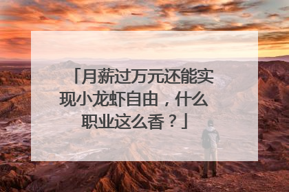 月薪过万元还能实现小龙虾自由，什么职业这么香？