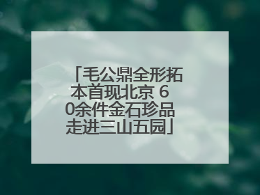 毛公鼎全形拓本首现北京 60余件金石珍品走进三山五园