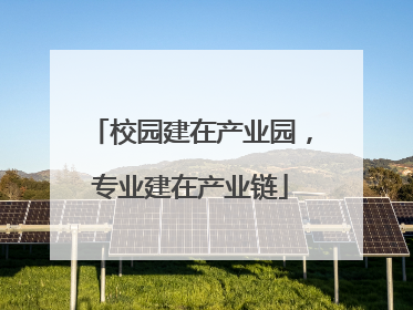 校园建在产业园，专业建在产业链