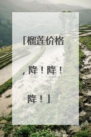 榴莲价格，降！降！降！