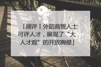 潮评丨外籍商贸人士可评人才，展现了“大人才观”的开放胸襟