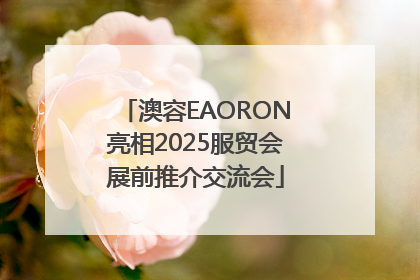 澳容EAORON亮相2025服贸会展前推介交流会