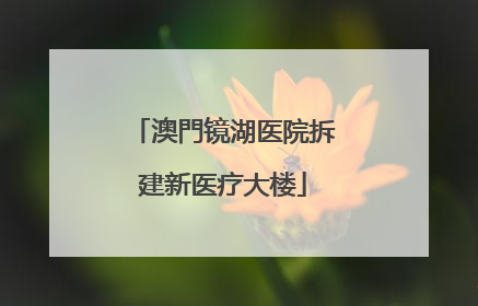 澳門镜湖医院拆建新医疗大楼
