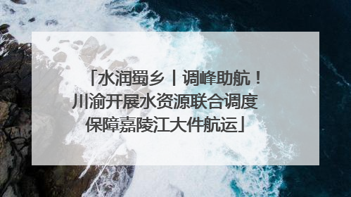 水润蜀乡丨调峰助航！川渝开展水资源联合调度保障嘉陵江大件航运