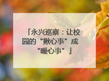永兴巡察：让校园的“揪心事”成“暖心事”