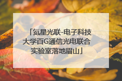 氦星光联-电子科技大学百G通信光电联合实验室落地眉山