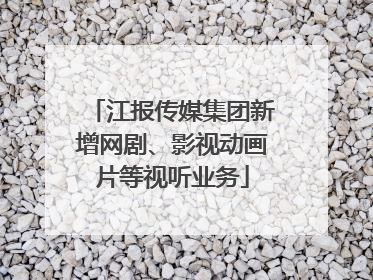江报传媒集团新增网剧、影视动画片等视听业务