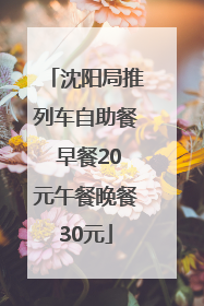 沈阳局推列车自助餐 早餐20元午餐晚餐30元
